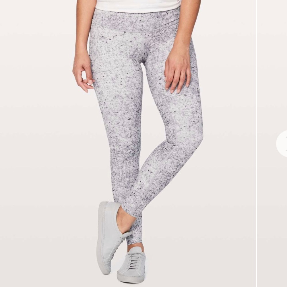 Lululemon Luxtreme Tights Leggings 4 Gray/White